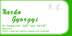 marko gyorgyi business card